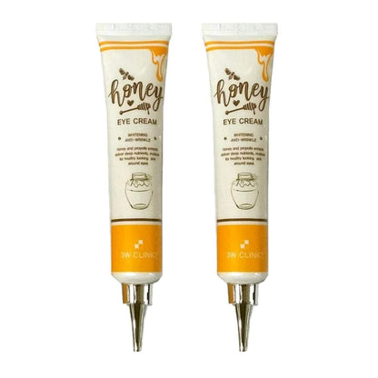 3W Clinic Honey Eye Cream – Crema hidratante para el contorno de ojos para pieles secas – Dúo 2 × 40 ml