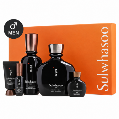 Sulwhasoo Bonyun Men Basic Set – Cuidado facial hidratante para hombres – 2 productos de tamaño completo + 3 miniaturas