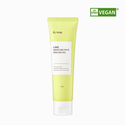 iUNIK Lime Moisture Mild Peeling Gel – Gel exfoliante para piel apagada – Tez suave y fresca – 90 ml