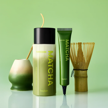 BEPLAIN Matcha Catechin Duo Set – Essence & Crème met 5% Niacinamide – Egale, Stralende Huid bij Donkere Vlekjes