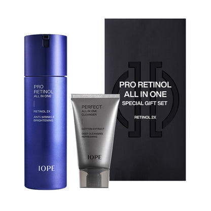 IOPE Men Pro Retinol All In One 120 ml + Reinigungsschaum